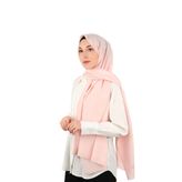Şeker Pembe Monogram Desen İpek Pamuk Şal