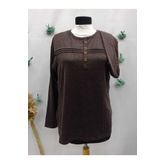 Sel Tekstil Pamuklu Düğmeli Anne Penye Bluz