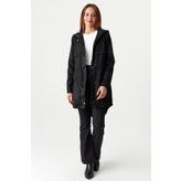Select Moda Kadın Kapüşonlu Parlak Kumaş Parka