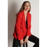 Select Moda Kadın Pembe Gold Düğmeli Blazer Ceket - 34 - Nar Çiçeği