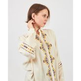 Selection by SHD Nakış Işlemeli Keten Bayan Gömlek - Standart - Bej