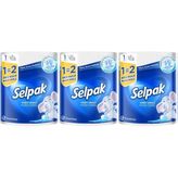 Selpak Kağıt Havlu (3 Katlı) Dev Rulo (3’lü Set) - Beyaz