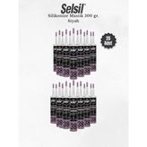 Selsil Silikonize Siyah Mastik 500 gr - 25 Adet