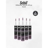 Selsil Silikonize Siyah Mastik 500 gr - 3 Adet