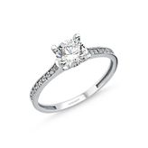 Sembol Gold 0.65 Karat Zirconia Beyaz Altın Tektaş Yüzük