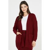 Sementa Cepli Uzun Triko Hırka - Bordo