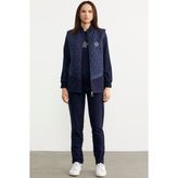 Sementa Kadın Kapitone Yelekli Üçlü Eşofman Takım - Lacivert %60 Viskoz %35 Polyester - XL
