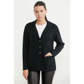 Sementa Oversize Cepli Triko Ceket - Siyah - Dropsuz