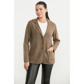 Sementa Oversize Cepli Triko Ceket - Sütlü Kahve - Dropsuz