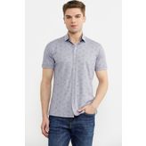 Sementa Slim Fit Baskılı Penye Gömlek - Lila