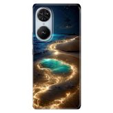 Senada Reeder S19 Max Pro S Edge ile Uyumlu Kılıf Desenli Baskılı Silikon Golden Beach