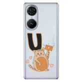 Senada Reeder S19 Max Pro S Edge ile Uyumlu Kılıf Desenli Baskılı Silikon Kedili Ü Harfi