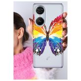 Senada Reeder S19 Max Pro S Edge ile Uyumlu Kılıf Şeffaf Silikon Baskılı ButterFly