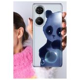 Senada Reeder S19 Max Pro S Edge ile Uyumlu Kılıf Şeffaf Silikon Baskılı Cartoon Panda