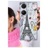 Senada Reeder S19 Max Pro S Edge ile Uyumlu Kılıf Şeffaf Silikon Baskılı Moda Paris
