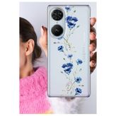 Senada Reeder S19 Max Pro S Edge ile Uyumlu Kılıf Şeffaf Silikon Baskılı Motifli Orkide
