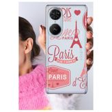 Senada Reeder S19 Max Pro S Edge ile Uyumlu Kılıf Şeffaf Silikon Baskılı Motifli Pink Paris