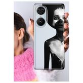Senada Reeder S19 Max Pro S Edge ile Uyumlu Kılıf Şeffaf Silikon Baskılı Siyahlı Kadın