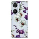 Senada Reeder S19 Max Pro S Edge İle Uyumlu Kılıf Telefon İle Uyumlu Kılıfı Baskılı Orkide Çiçek