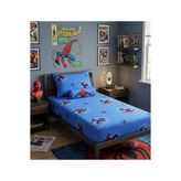 ŞENER HOME Erkek Çocuk Spiderman Desenli Tek Kişilik (FİTTED) Lastikli Çarşaf Yastık Kılıfı 100x200 24 Cm