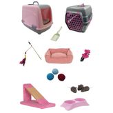SENNEDİLERSEN Kedi Başlangıç Seti, Premium 10 Parça, Pembe