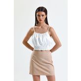 Sense ETK32609 Bej Jakarlı Mini Etek