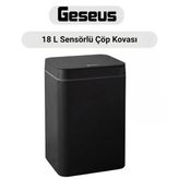 Sensörlü Çöp Kovası Plastik 18 Litre- Yerli Üretim Siyah