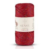 Sensy 2 Mm Multi Sparkle Simli Polyester Makrome İpi (Koyu Kırmızı)