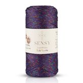Sensy 2 Mm Multi Sparkle Simli Polyester Makrome İpi (Mor)