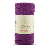 SENSY Premium Chic&Easy 200 gr Slim Supra İp Mumlu Makrome İp Runner İpi Çanta İpi Pase İp Mor