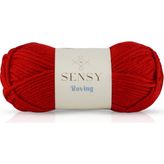 SENSY Premium El Örgü Ipi Atkı Bere Ipi Kazak Panço Ip Hırka İpi Yün İp Kırmızı Roving