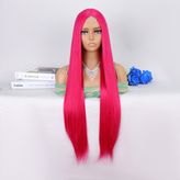 Sepetopia Koyu Pembe Ekstra Uzun Tül Peruk
