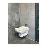 Seramiksan Silva Kanalsız Beyaz Açık Montaj Asma Klozet A041050h, Seramiksan Silva Duroplast Yavaş Kapak