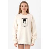 Serial Experiments Anime Lain Poster Ekru Kadın 2ip Sweatshirt