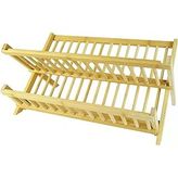 Serisi Bambu Katlanabilir Tabaklık - Bulaşıklık 47X32 Cm