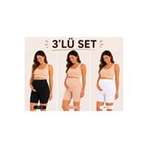 SERRAXXL 3 lü set Pamuklu Hamile Boxer Şort