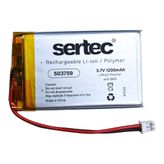 Sertec 503759 3.7V 1200mAh Devreli Li-Polymer Şarjlı Pil