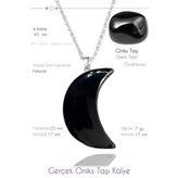 Sertifikalı Ay Model Gerçek Oniks Taşı Kolye