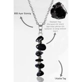 Sertifikalı Kırık Taşlı Model Obsidyen Taşı Kolye