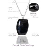 Sertifikalı Oval Model Gerçek Oniks Taşı Kolye