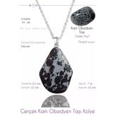 Sertifikalı Piramit Model Karlı Obsidyen Taşı Kolye