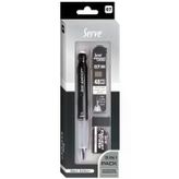 Serve Deep 3lü Okul Seti Mekanik Kurşun Kalem Silgi Yedek Uç 0.7 mm Siyah