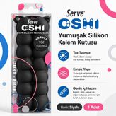 Serve Oshi Yumuşak Silikon Kalem Kutusu – Toz Tutmaz Esnek Tasarım 4 Renk Seçenekli 1 Adet - Siyah