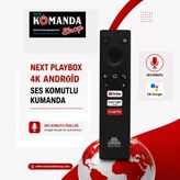 (Ses Komutlu) Next Playbox 4K Android Tv Box Ses Komutlu Kumanda