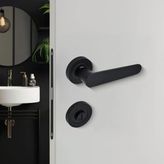 Sese 200-204R-02-02 Ada Modeli Rozetli WC Siyah Kapı Kolu