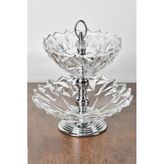 SETA REGINA 2 KATLI MEYVELİK SİVRİ KRİSTAL SILVER 35 * 32 CM