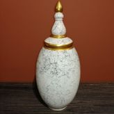 setabianca Seta Whıte Marble Kapaklı Vazo 13 * 34 Cm