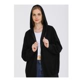 SeusCraft Kapüşonlu Çeket Hırka Unisex Oversize Basic 3 Iplik Şardonlu