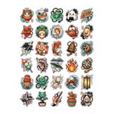 Sevimli Karakterler Japon Sticker Seti 150 Adet - 5'Li Mega Paket - Laptop Defter Ajanda Etiketi