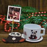 Sevimli Panda 3D Figürlü Kupa Bardak (Fotoğraf Hediyeli)